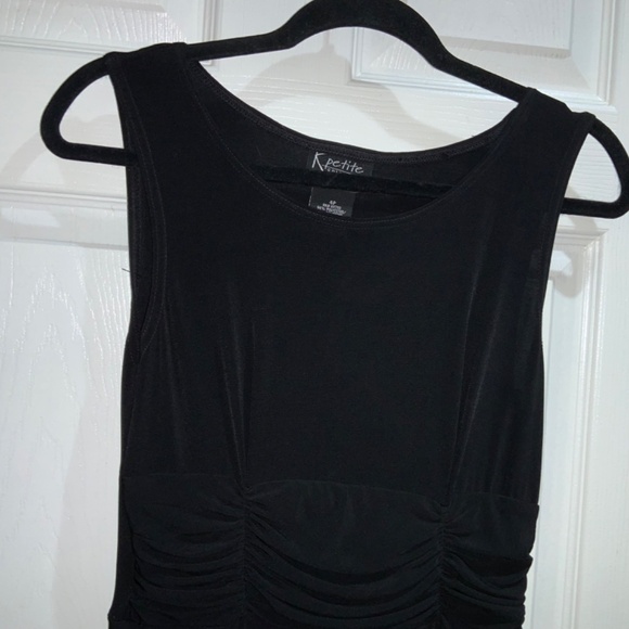 K Petite Collection fit & flare dress Sz 4P sleeveless ruched waist - Picture 4 of 9